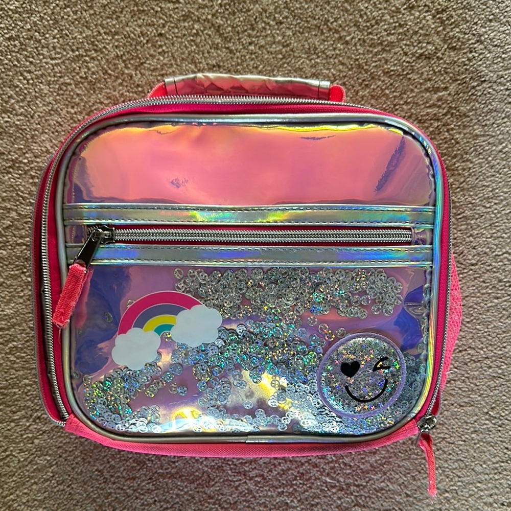 The Children's Place Pink and Silver Holographic Lunch Bag